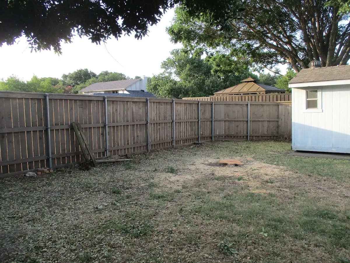 Cleared yard after professional tree removal in Huguenot